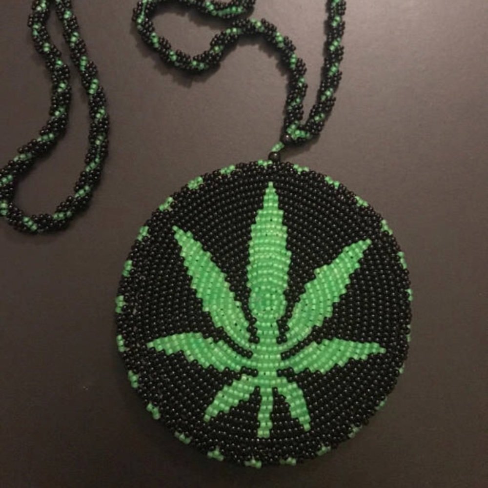 Hand beaded  pendant
